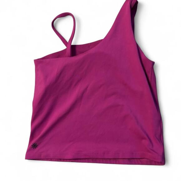 Athleta Girls top large Fushia Pink asymmetrical straps - Picture 2 of 3
